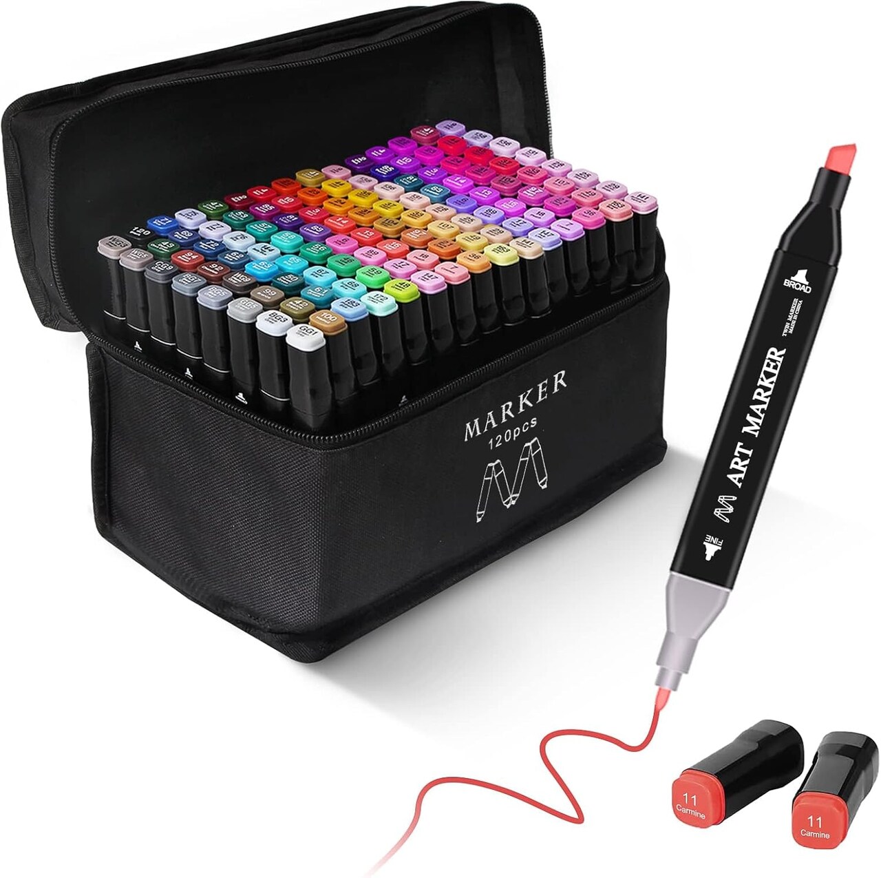 120 Colors Alcohol Markers, Premium Dual Tip Alcohol Based Art Markers Set for Adult Kids Coloring Drawing Sketching Permanent Brush Markers, Sketch Artists Markers Pen for Fine Arts Academy